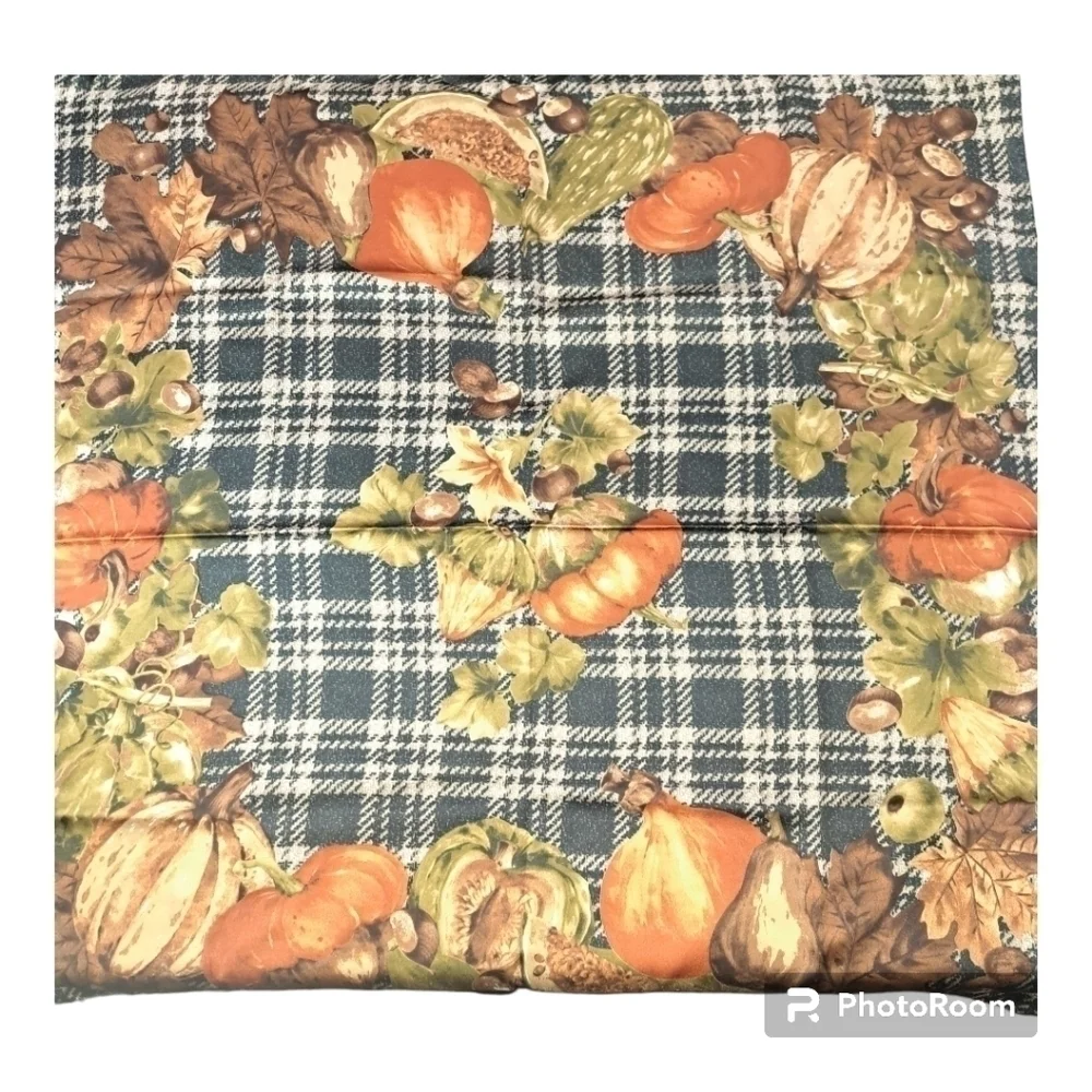 Punpkin Gourd Acorn Plaid Autumn Scarf